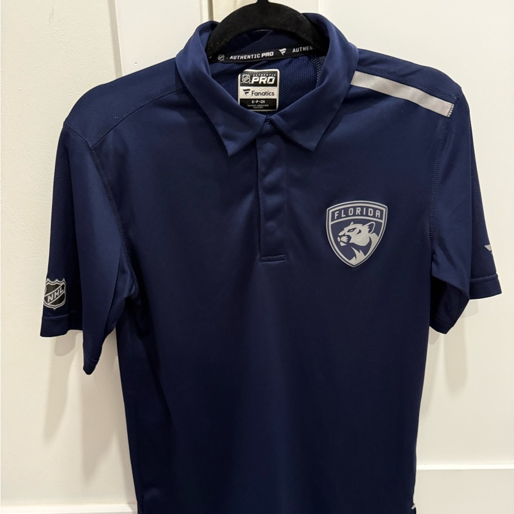 Florida Panthers Fanatics Polo Shirt Men’s NHL Hockey Winter Classic Golf Navy